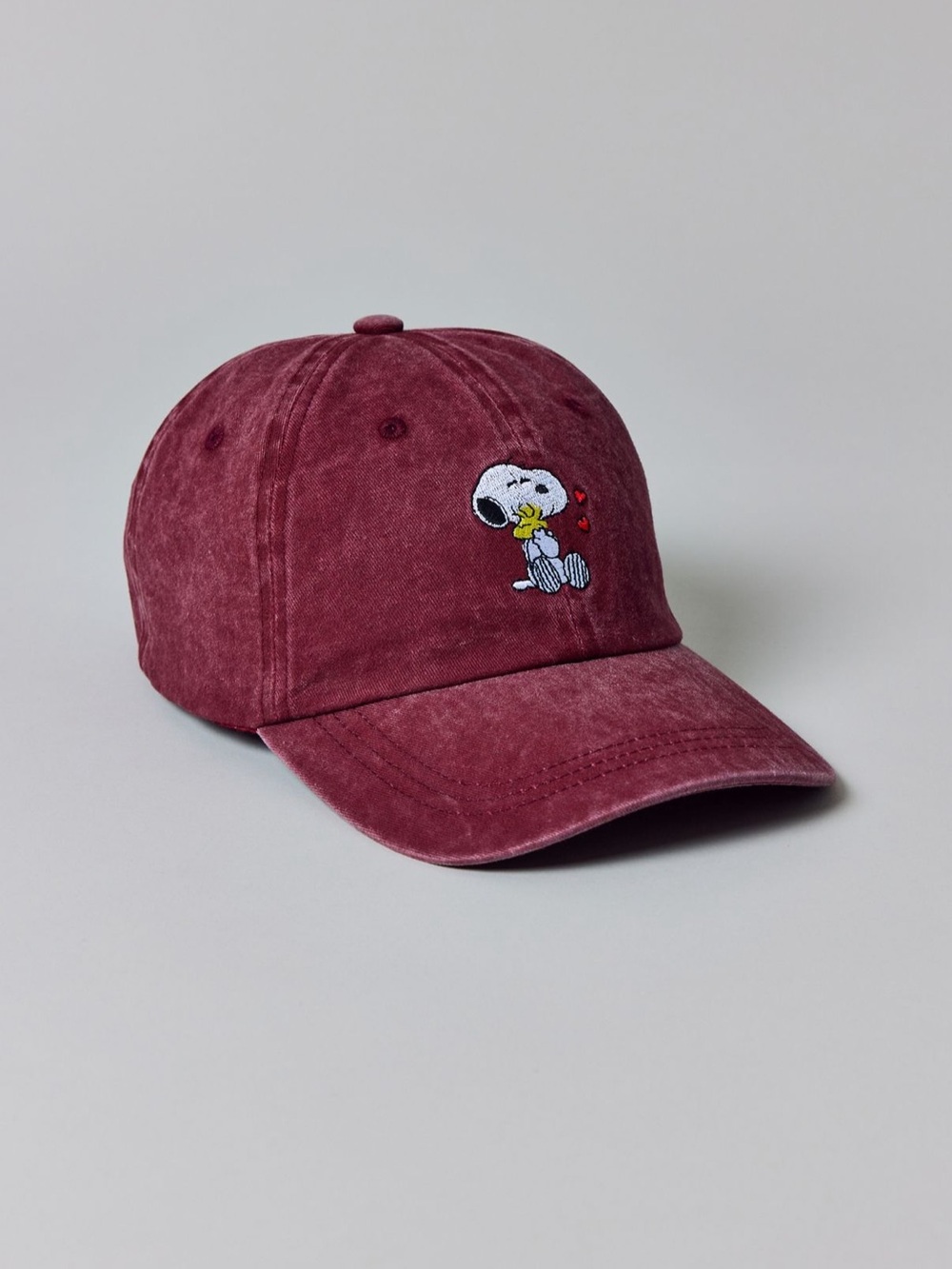 Peanuts Burgundy Snoopy & Woodstock Cap